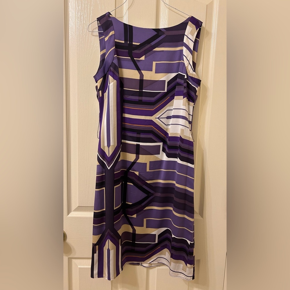 ANTONIO MELANI Purple Geometric Midi Dress